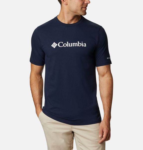 Columbia T-Shirt Herre CSC Basic Logo Mørkeblå Hvide LJNV75064 Danmark